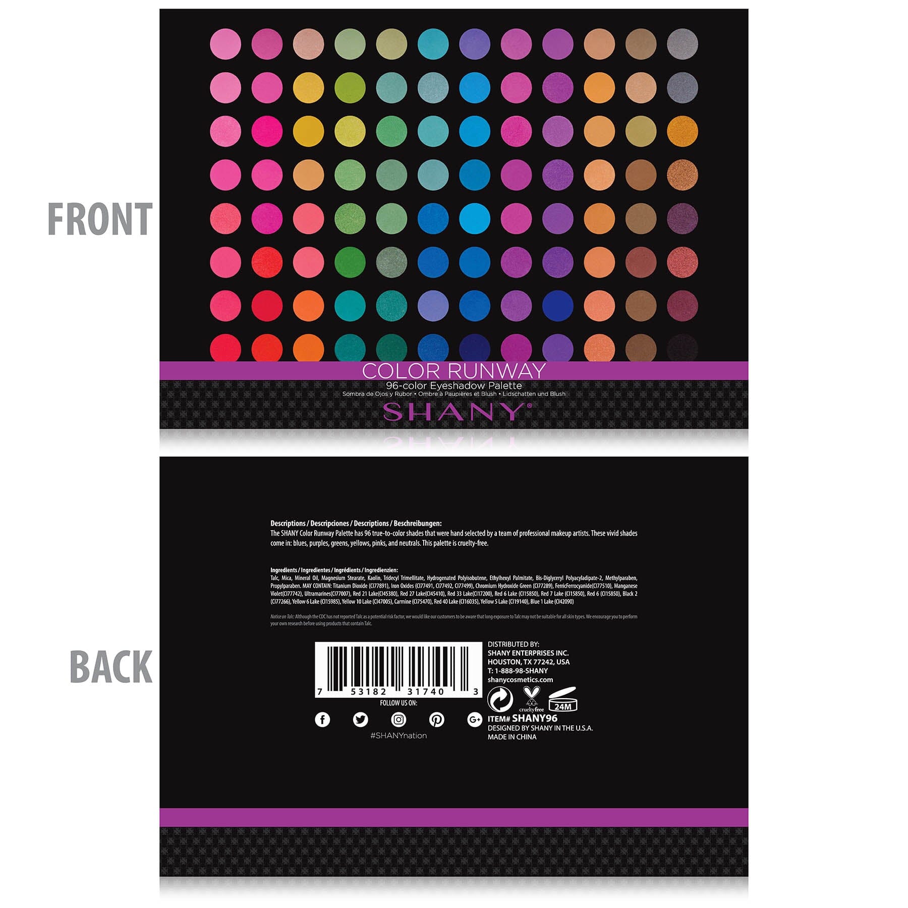 96-Color Matte Eyeshadow Palette - Highly Pigmented, Long-Lasting Makeup for Professional & Everyday Use | Perfect for Runway Looks, Party, Wedding & Daily Wear