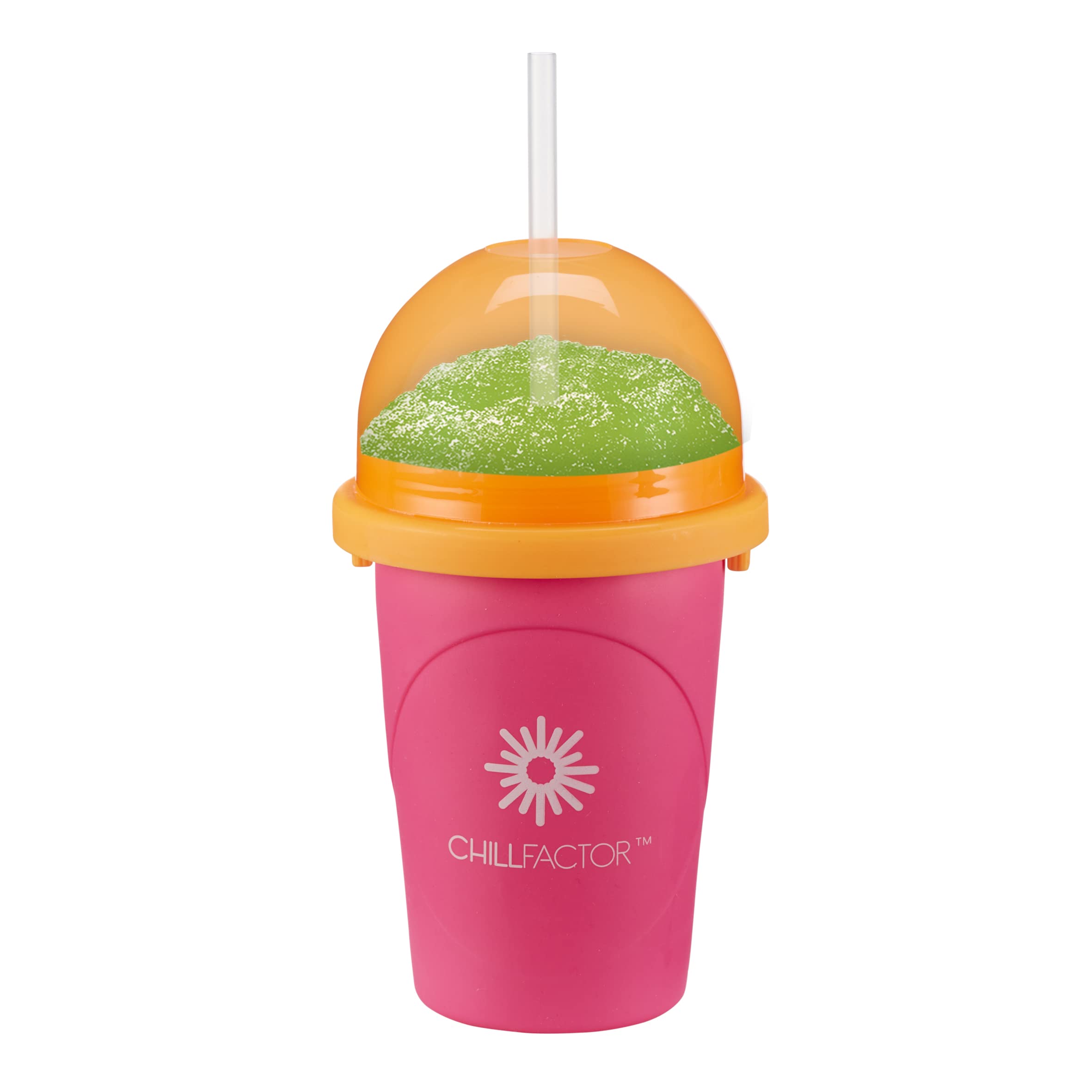 ChillFactor Slushy Maker Cup - Reusable DIY Slushie Maker for Kids & Adults, Neon Pink Frozen Drink Maker, Perfect for Summer Parties, Poolside Treats & Family Fun