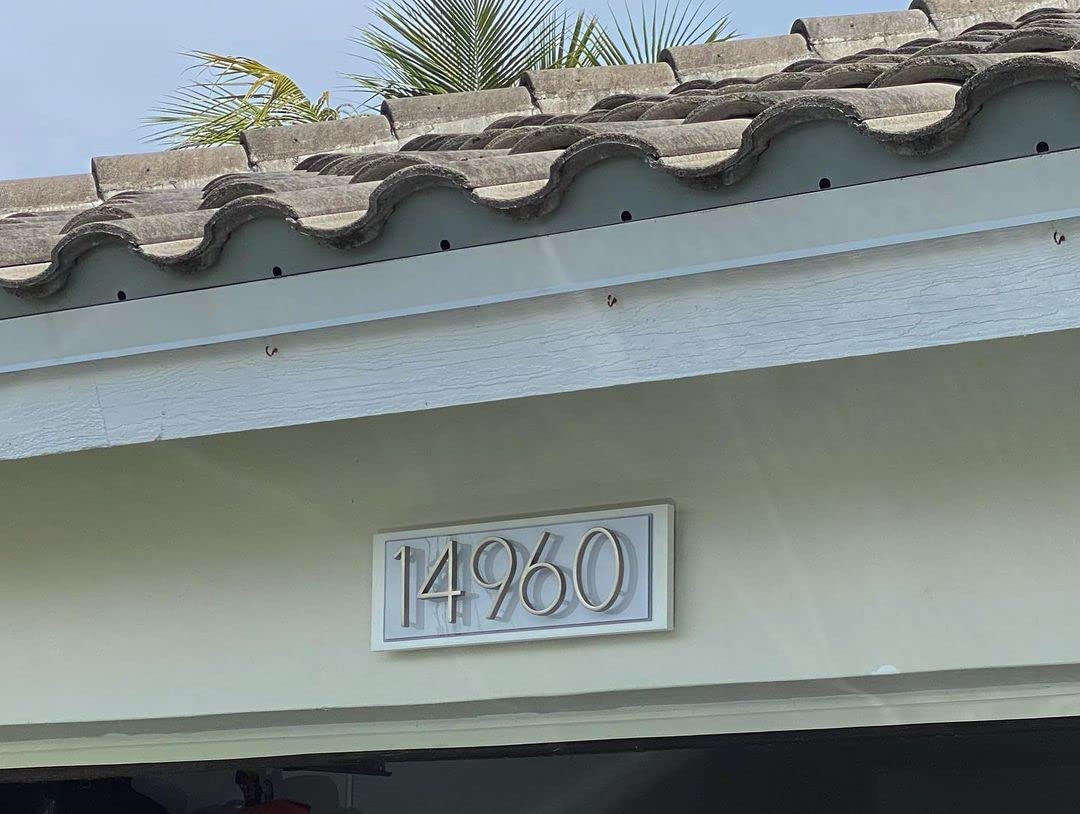 5 Inch Modern Floating House Numbers for Brick Houses - Rust-Free Zinc Alloy Address Plaque with Screws (Silver Number 0) - Perfect for Front Door, Mailbox & Curb Appeal Enhancement