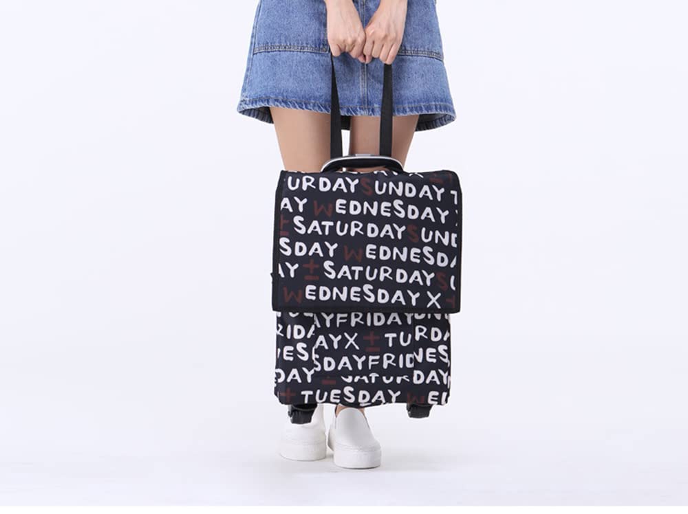 Foldable Shopping Cart with Wheels - Grocery Trolley Bag for Market & Travel