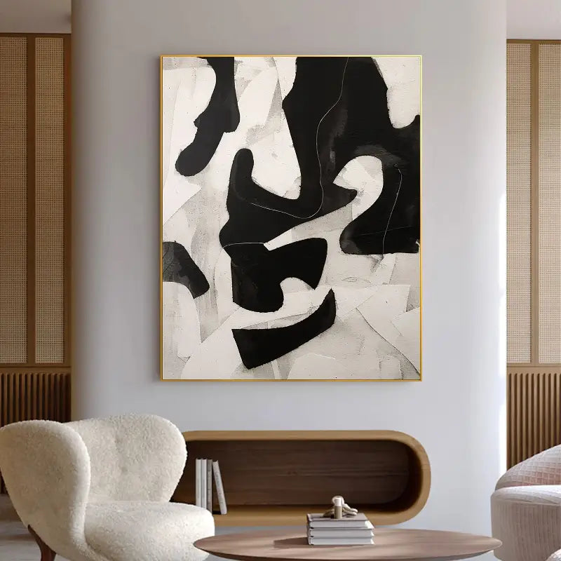 Abstract Tranquility Art Painting #WS005 - Modern Wall Decor for Living Room, Bedroom & Office - Calming Blue & White Contemporary Canvas Artwork