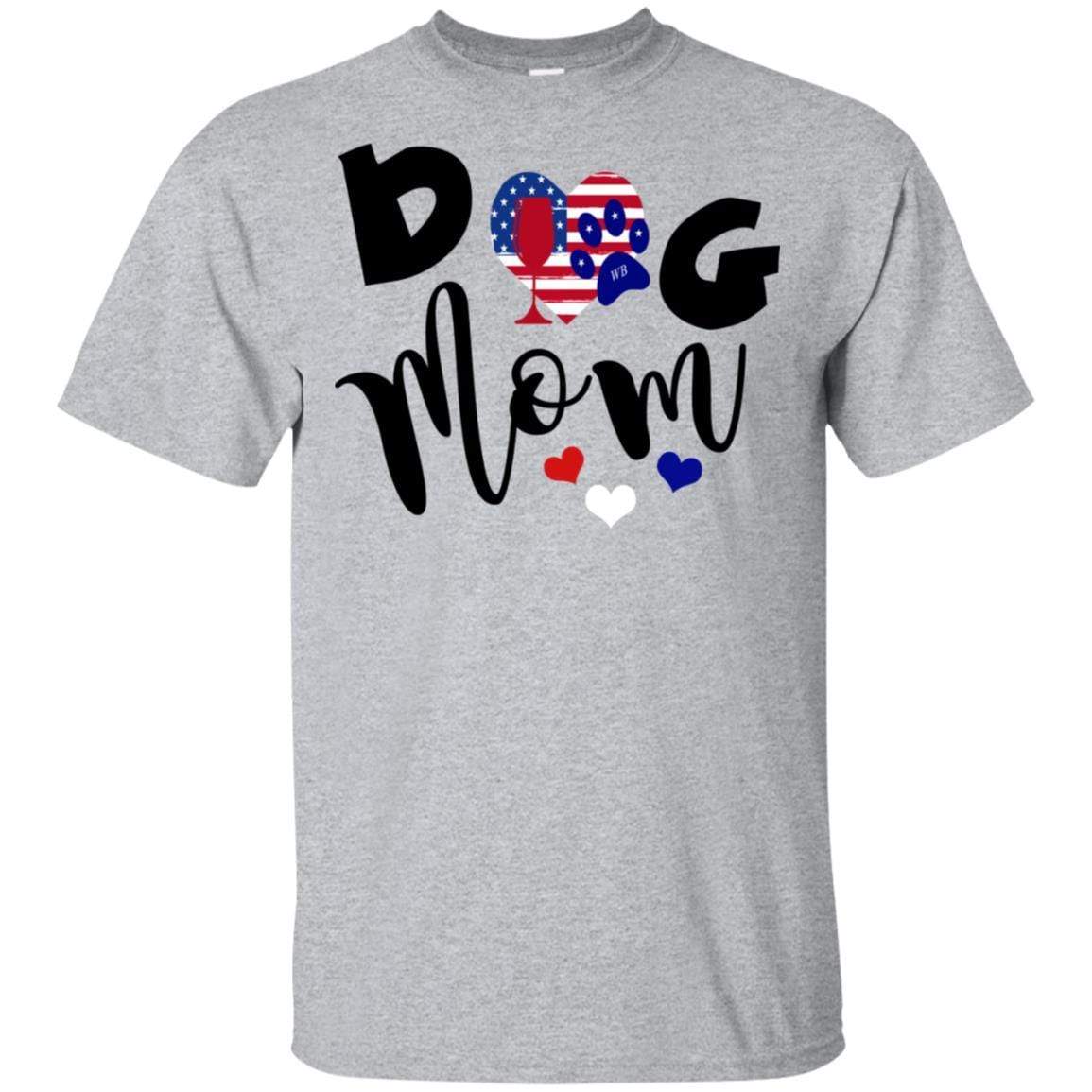 American Dog Mom Ultra Soft Cotton T-Shirt | WineyBitches.Co | Perfect for Pet Lovers, Dog Walks & Casual Outfits