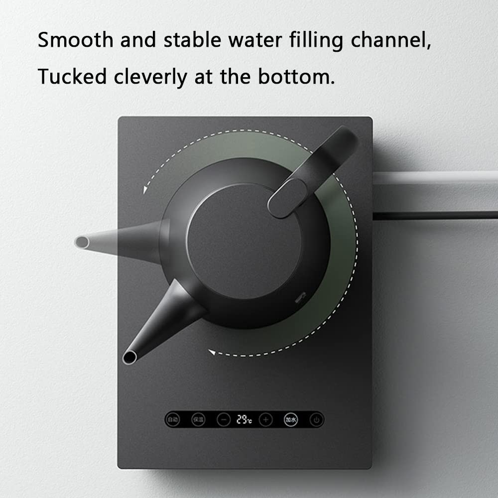 Electric Swan Neck Tea Kettle - Premium Stainless Steel Gooseneck Coffee Pot with Narrow Spout for Pour Over, Drip Coffee & Loose Leaf Tea Brewing - Includes Tea Tray Set - Perfect for Home Barista, Coffee Enthusiasts & Tea Lovers