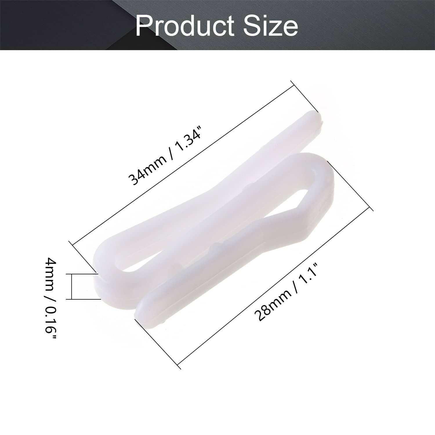 MroMax 30PCS White Plastic Pin-On Drapery Hooks 1.34