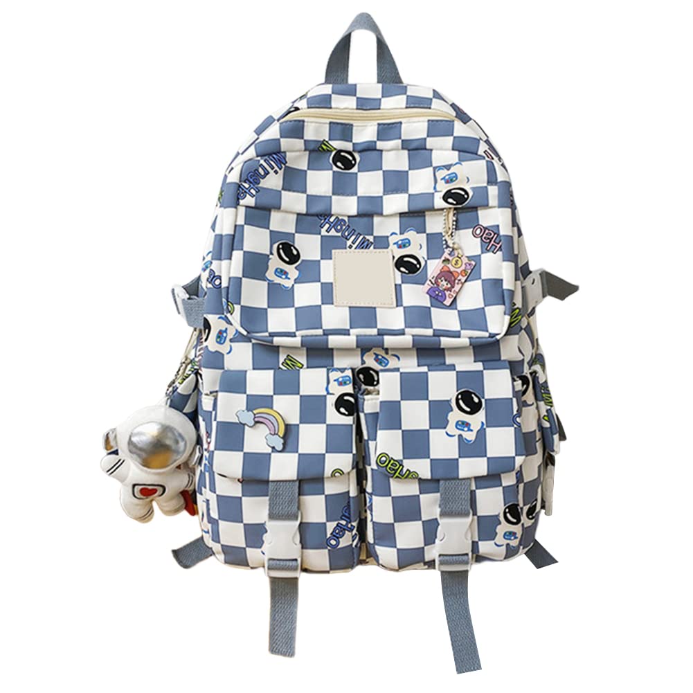 Girls Checkered Backpack - School Bookbag & Travel Daypack for Teens
