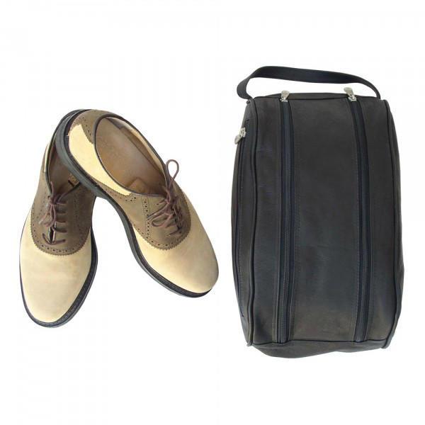 Premium Piel Leather Double Compartment Shoe Bag for Travel & Storage - Durable Shoe Organizer for Men & Women - Perfect for Gym, Work & Vacation