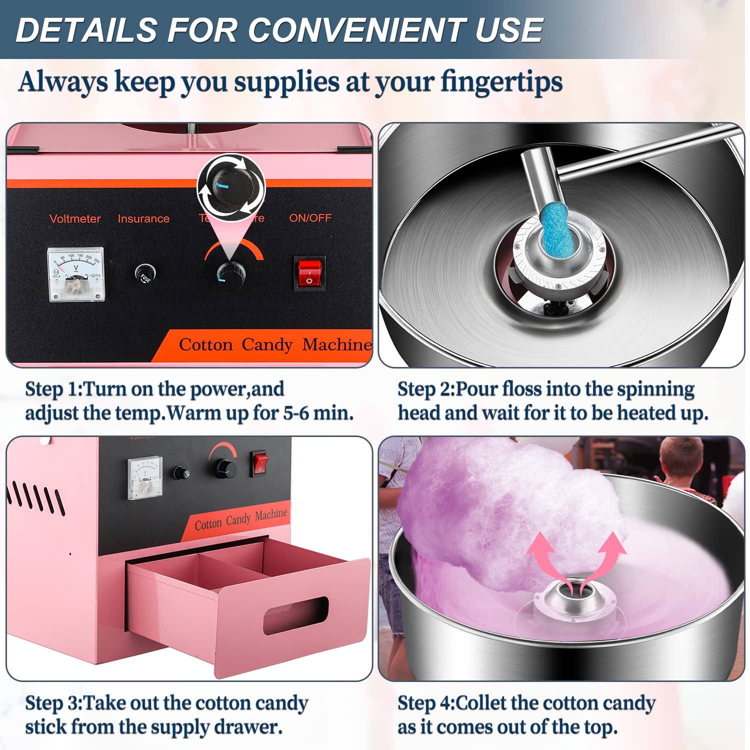 Commercial Cotton Candy Machine for Party & Business - 20.5