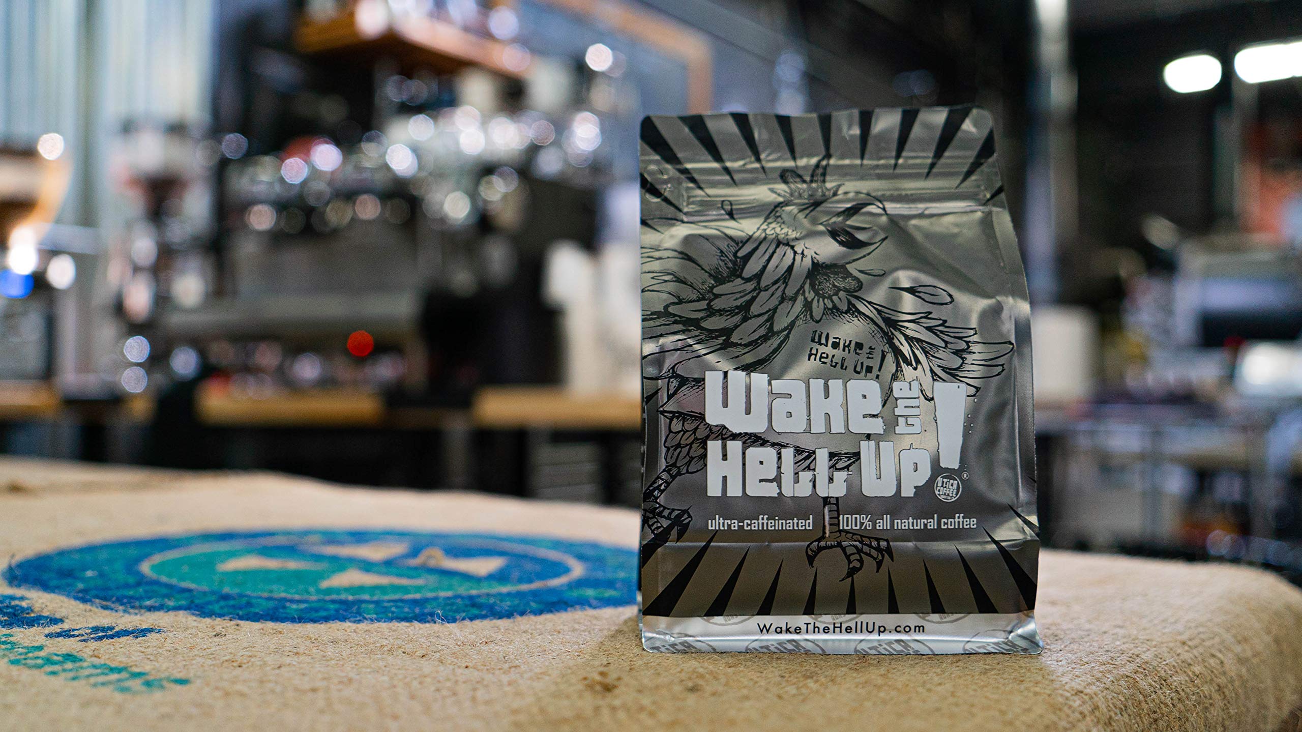 Wake The Hell Up! 12oz Ultra-Caffeinated Cannoli Ground Coffee - Low Acid, Medium-Dark Roast | Perfect for Mornings, Office Boost & Late-Night Study Sessions