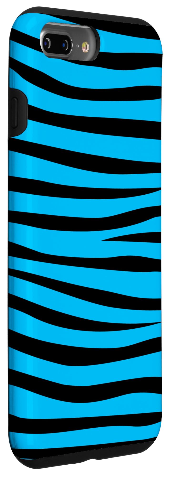 iPhone 7 Plus/8 Plus Cute Blue Striped Zebra Print Phone Case - Stylish Animal Design for Women, Perfect for Everyday Use & Travel