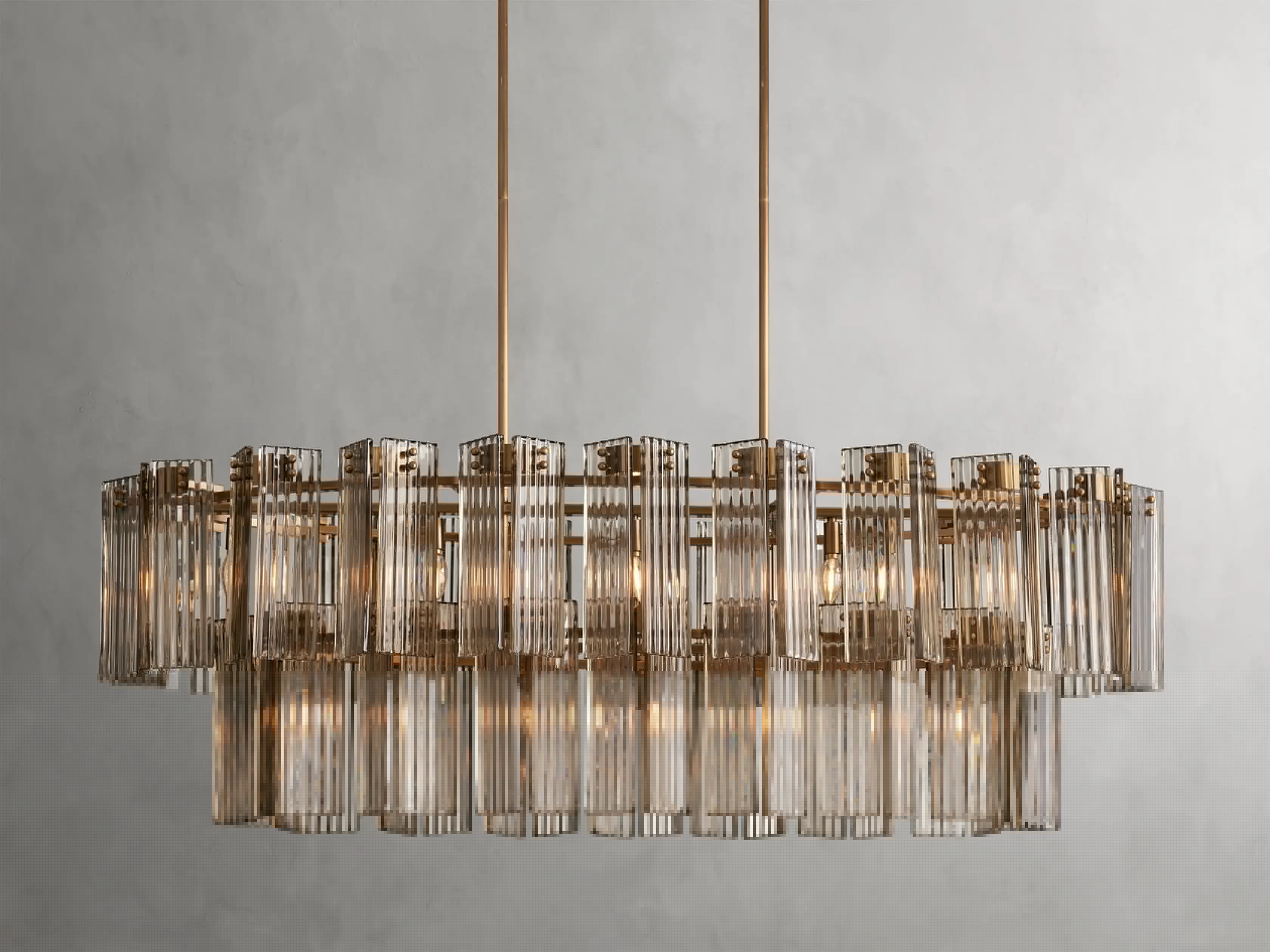 Delsie Oval Chandelier 51'' 63'' 72'' - Modern Crystal Ceiling Light Fixture for Dining Room, Living Room & Bedroom Lighting