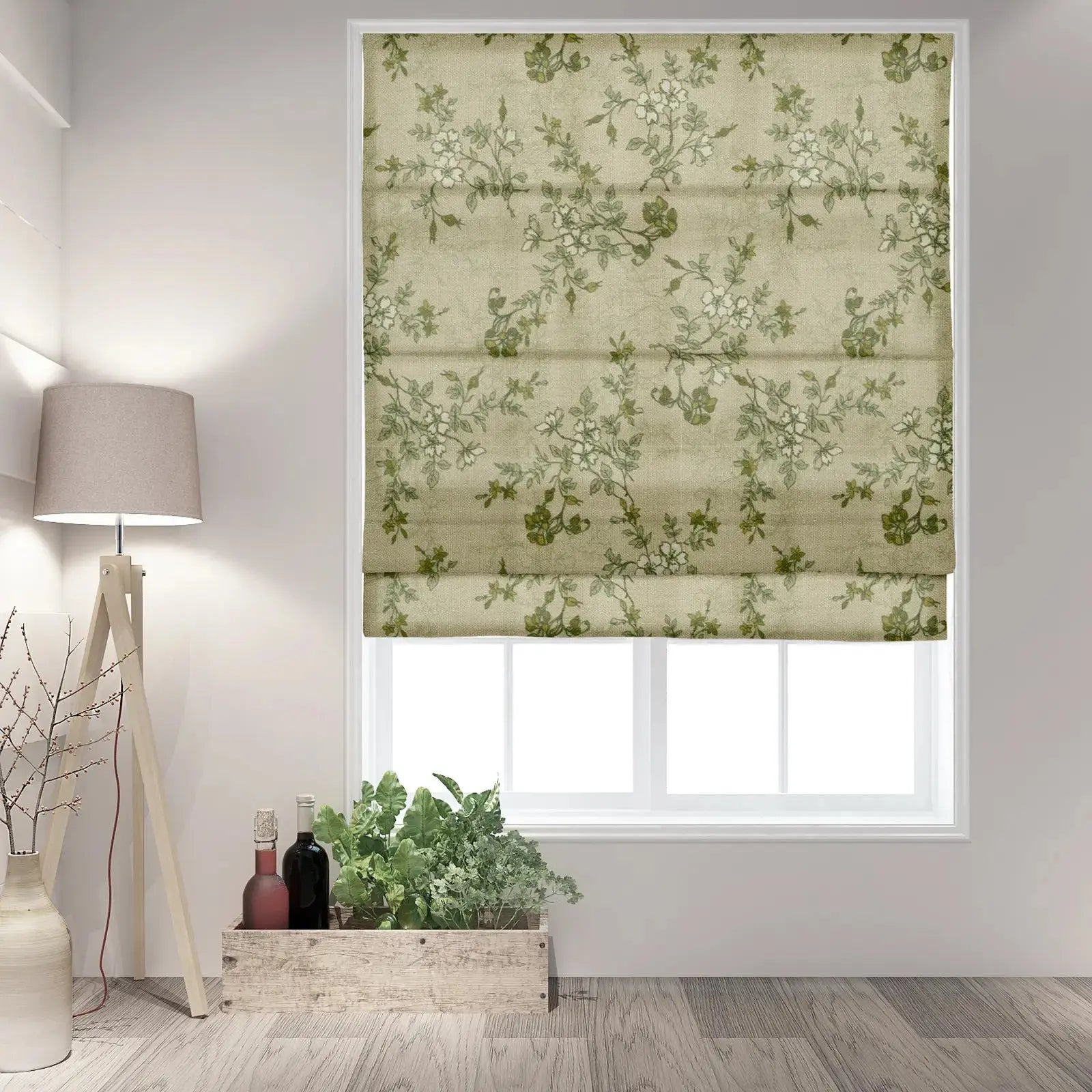 Elegant Sara Le Printed Roman Shade - Cordless Window Treatment for Plus Size Windows | Perfect for Living Room, Bedroom & Home Office Decor
