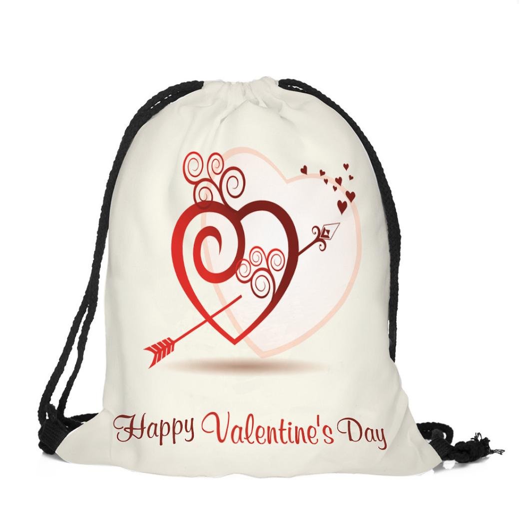 KONFA Valentine's Day Drawstring Backpack - 3D Printed Candy Gift Bag for Travel, School & Parties | Cute Gift Idea for Her