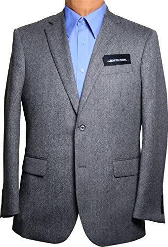 Grey Herringbone Sport Coat for Men - Regular, Big & Tall Sizes | Classic Business Casual Blazer for Office, Weddings & Formal Events