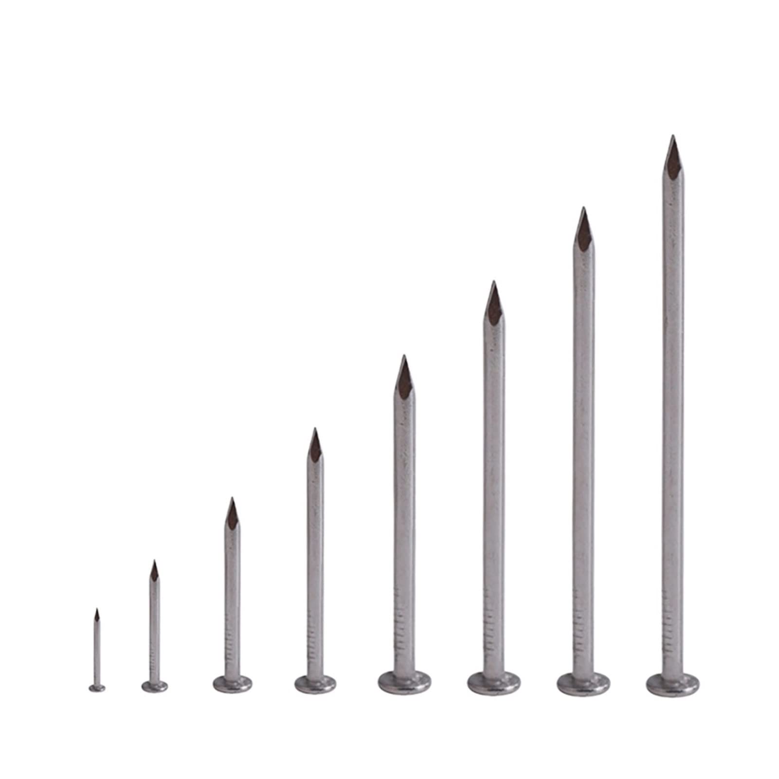 304 Stainless Steel Cement Nails - Flat Head Concrete Nails for Woodworking, Wooden Boxes & Furniture (100PCS, 0.5 Inch) - Perfect for DIY Projects, Home Repairs, and Construction Work