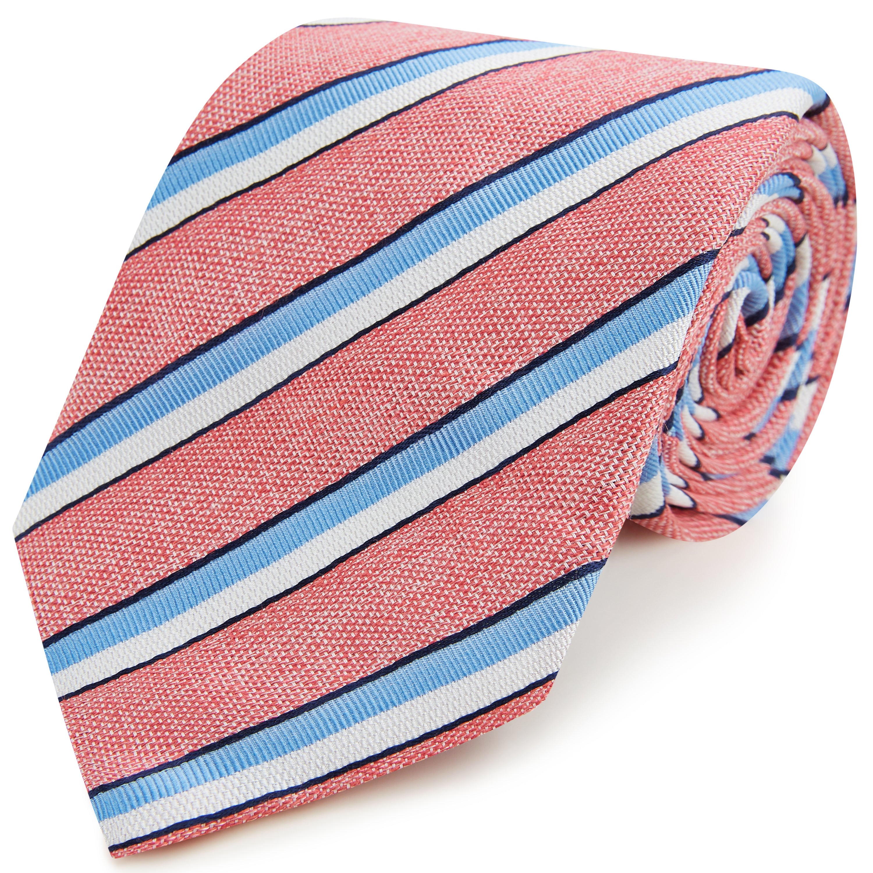 Elegant Pink and Blue Woven Silk Tie for Men - Perfect for Weddings, Business Meetings & Formal Events