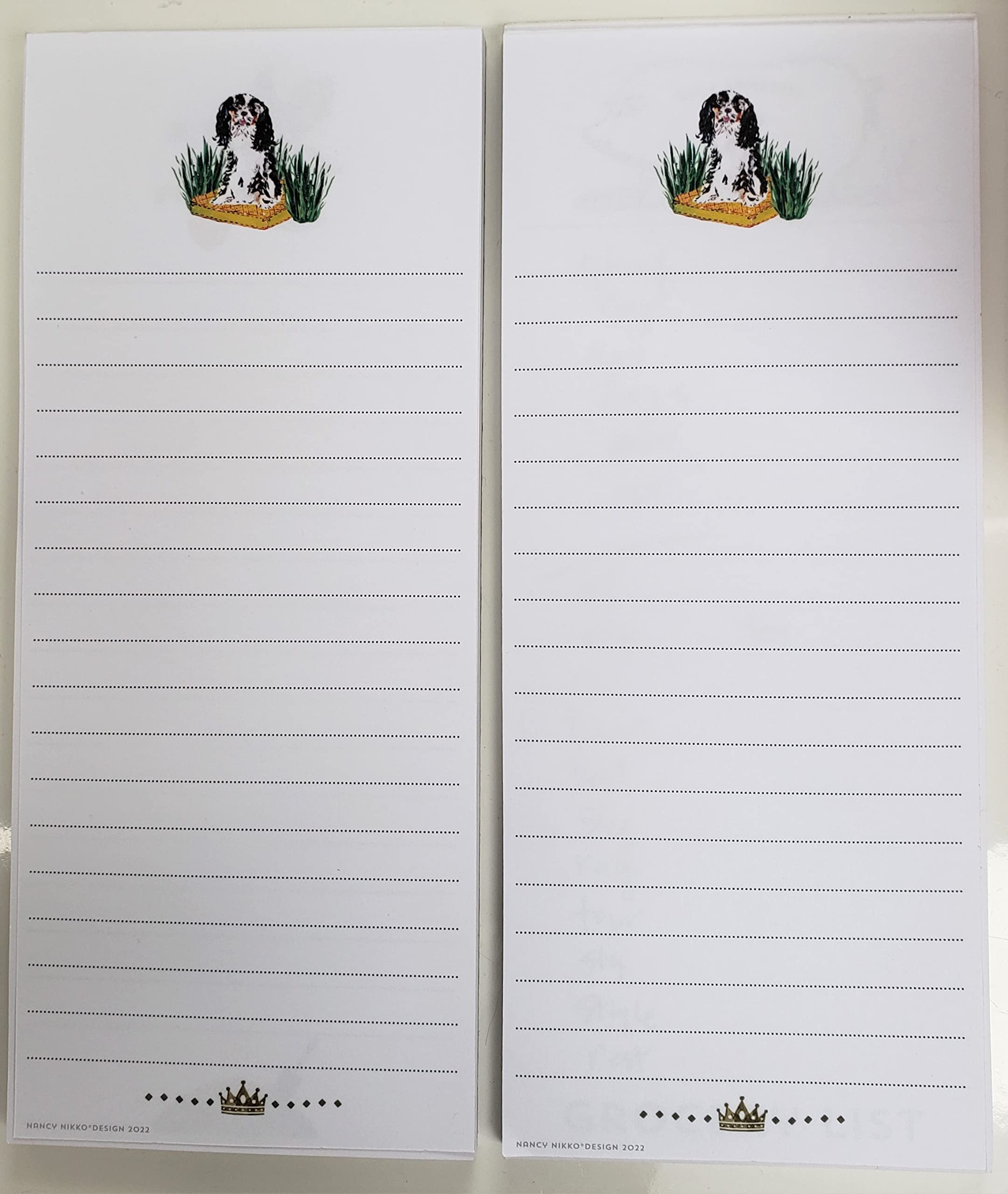 Nancy Nikko King Charles Cavalier Refrigerator Notepads - Set of 2 Magnetic Memo Pads for Grocery Lists & Reminders - Perfect for Kitchen, Office & Home Organization