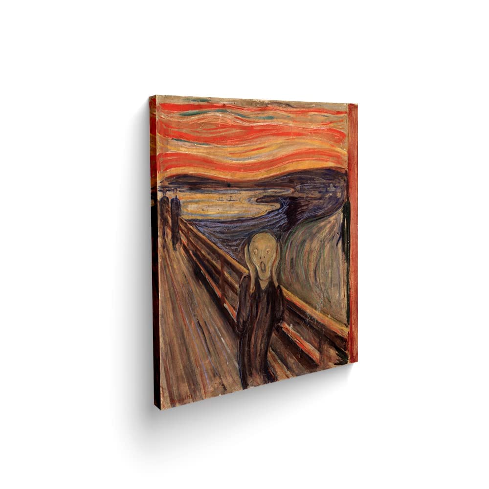 The Scream by Edvard Munch - Premium Textured Canvas Wall Art (120x80cm) | Famous Painting Reproduction | Ready to Hang | Perfect for Living Room, Dining Room, Office Decor, Hotel & Restaurant Wall Decor | Great Gift for Art Lovers