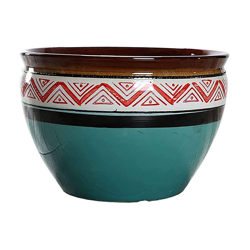 Ceramic Flower Pots - National Charm Glazed Planters with Drainage Hole, Indoor/Outdoor Garden Planters for Succulents, Herbs & Flowers | Modern Medium Size Decorative Pots for Home, Office & Patio