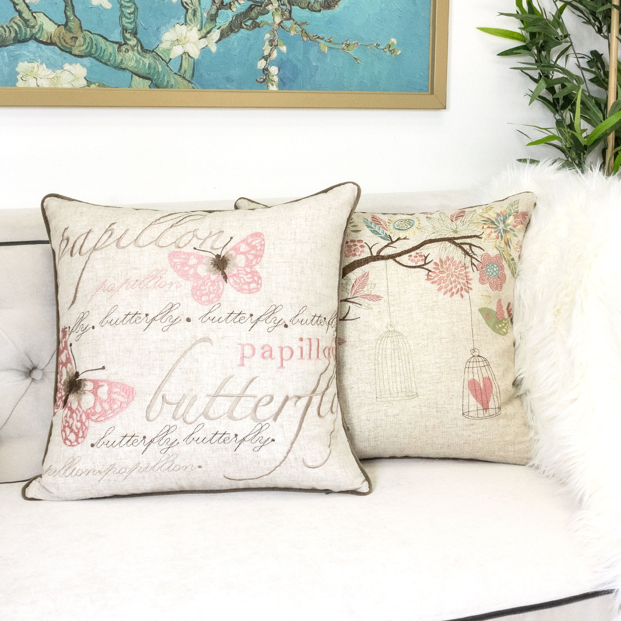 41008 Natural Rose Accent Pillow - Single Decorative Throw Cushion for Sofa, Bed, Living Room & Home Decor