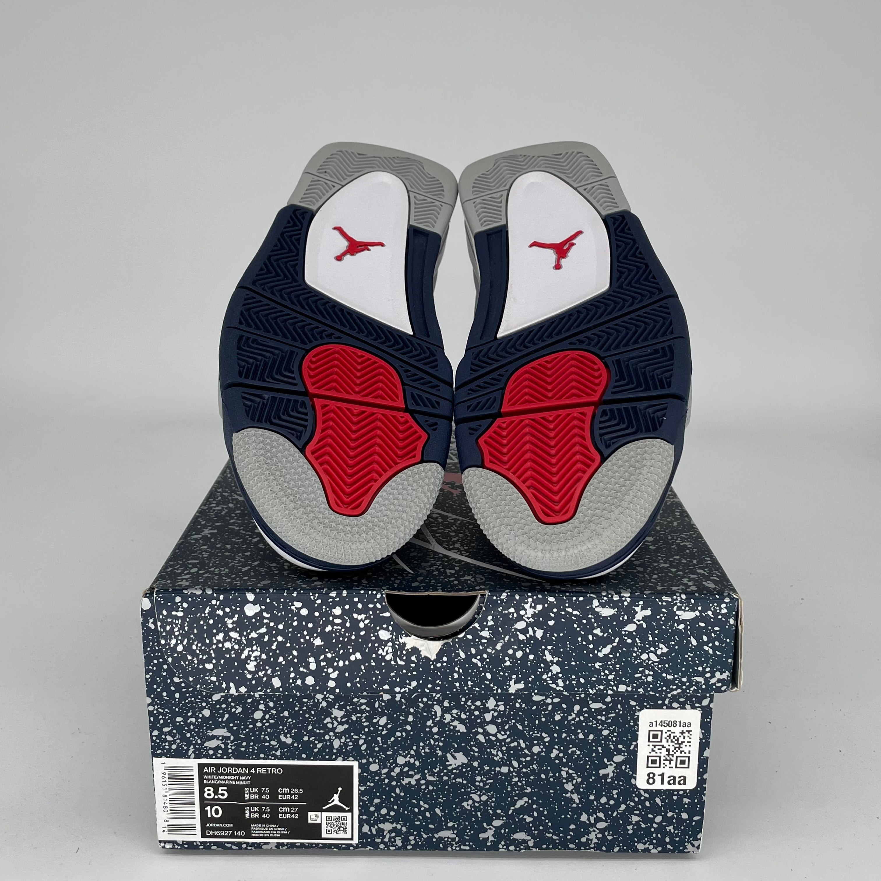 AIR JORDAN 4 Retro Midnight Navy Men's Basketball Shoes Size 8.5 DH6927-140 - Perfect for Streetwear & Sneaker Collectors