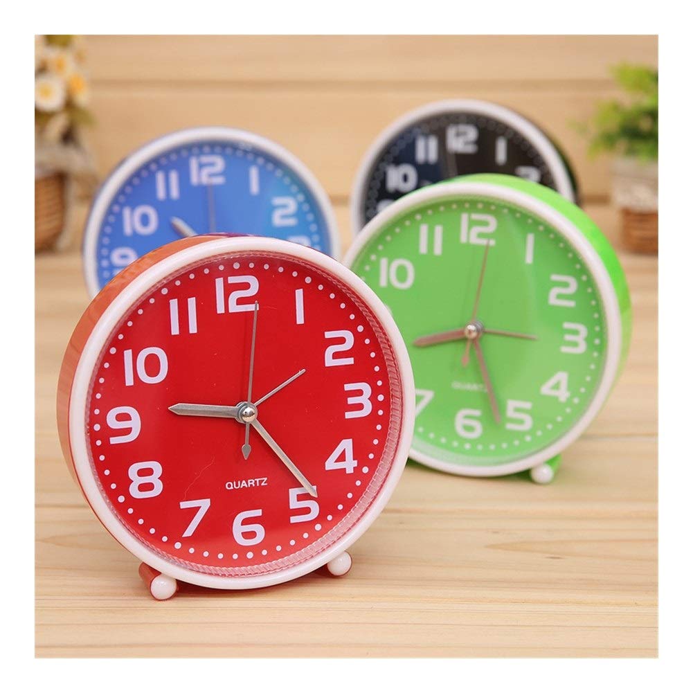 **Cute Cartoon Alarm Clock for Kids - Portable Round Digital Desk Clock with Easy-to-Read Numbers - Perfect for Bedroom, Nightstand, Nursery & School (Red)**