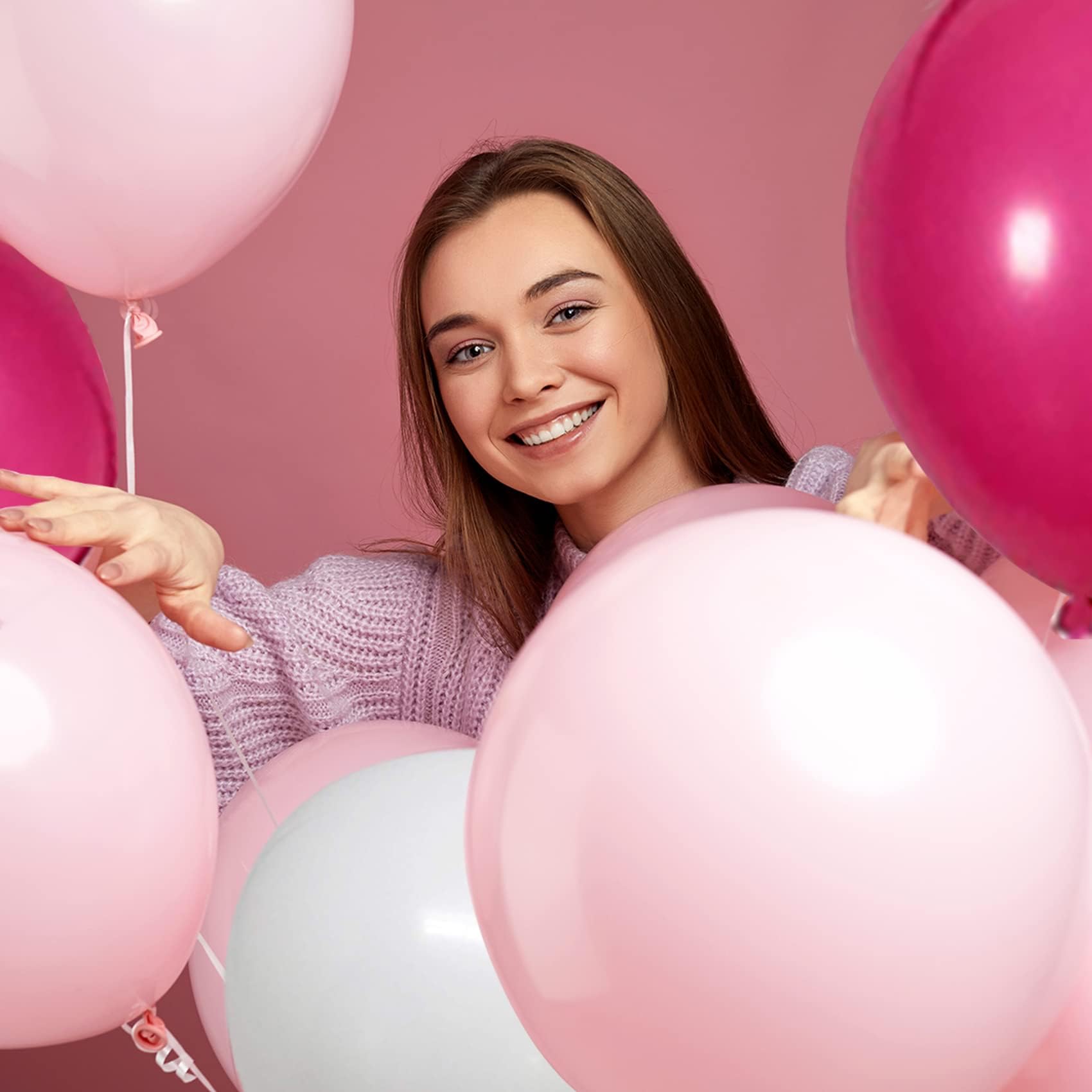 10th Birthday Party Decorations for Girls - Pink & White Balloons, Banner & Supplies | Sweet 10 Year Old Daughter Celebration Decor | Perfect for Kids Birthday Parties, Milestone Decorations & Photo Backdrops