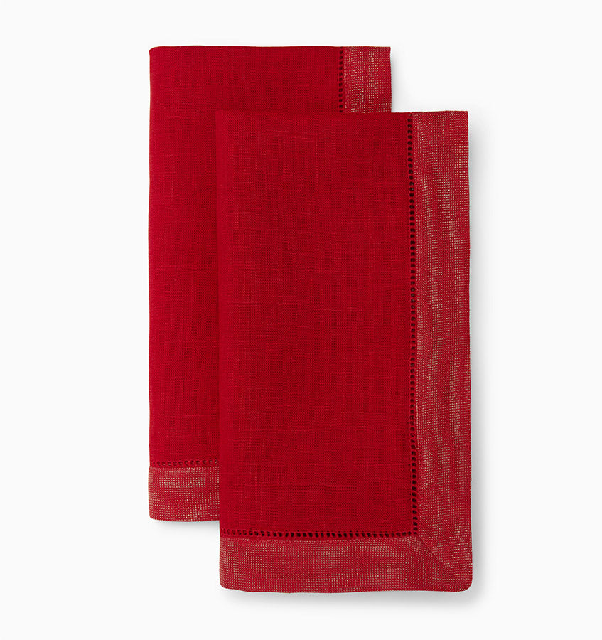 Premium Filetto Napkins - Elegant Linen Dinner Napkins for Fine Dining, Weddings & Special Occasions - Set of 12