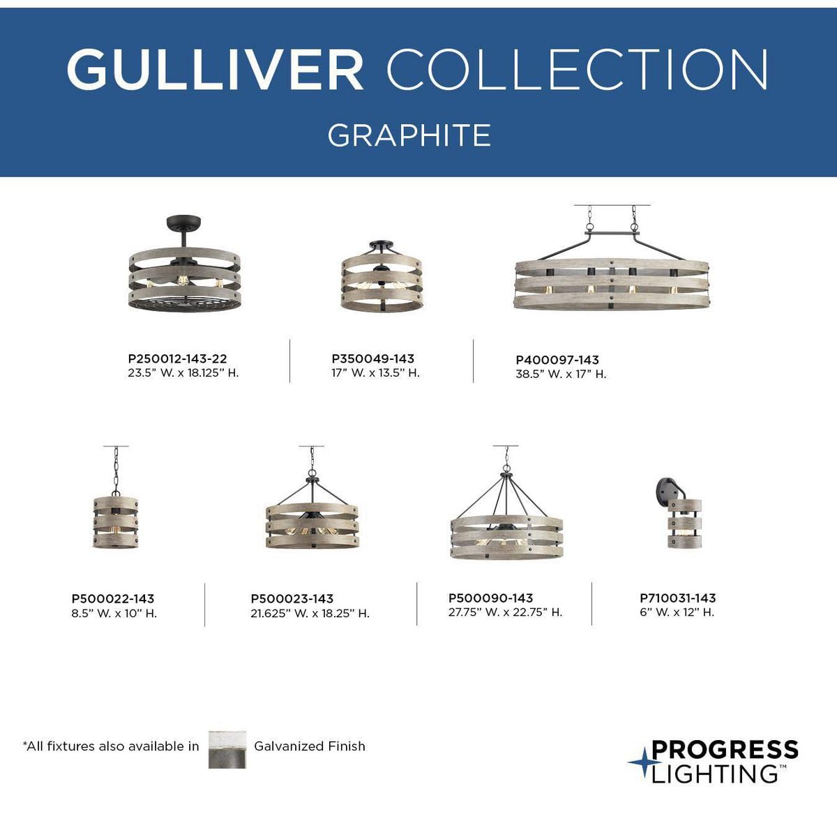 Gulliver Collection 4-Light Coastal Pendant Light in Graphite - Perfect for Kitchen Island, Dining Room, and Beach House Decor