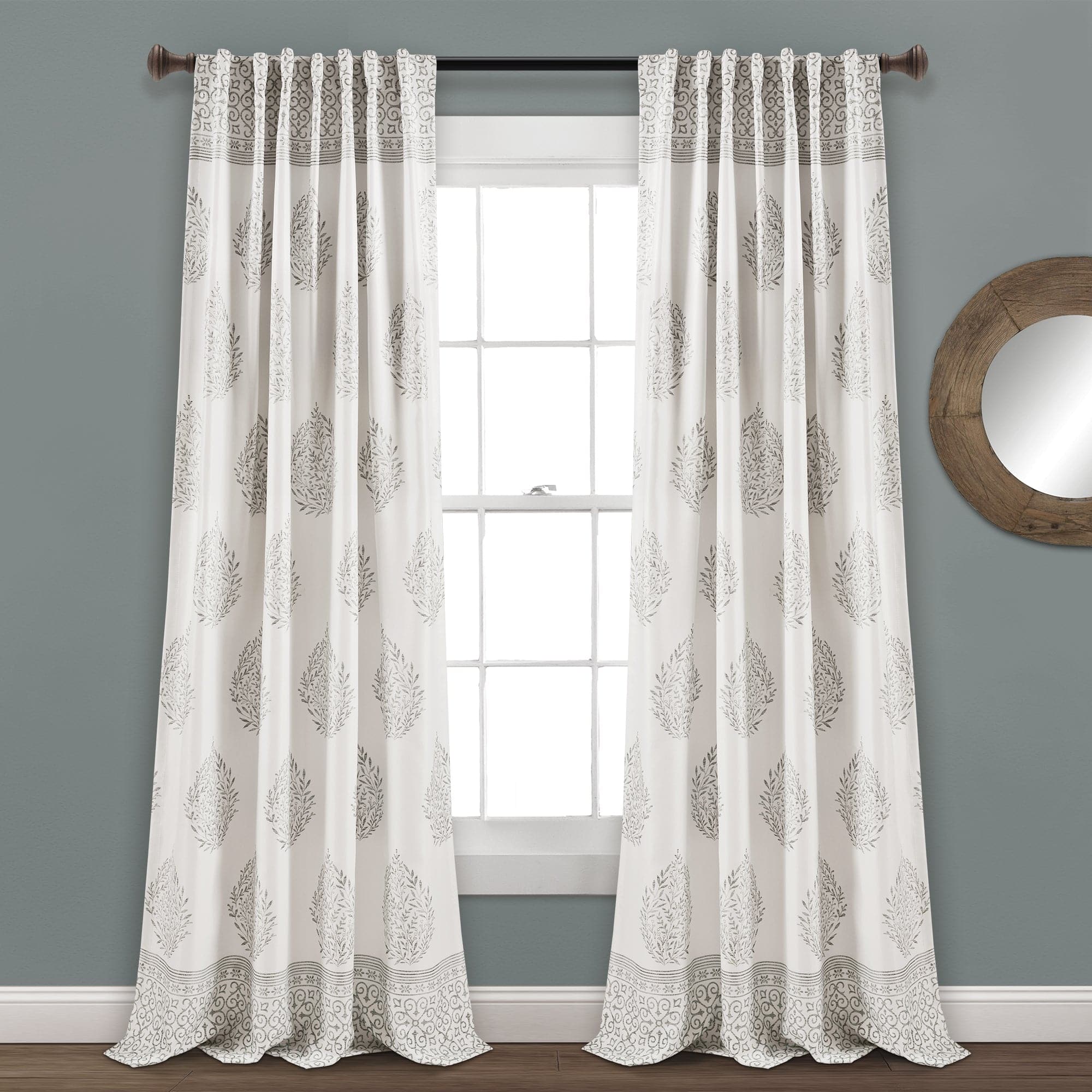 Teardrop Leaf Light Filtering Window Curtain Panel Set - Blackout Sheer Drapes for Living Room & Bedroom - Elegant Home Decor for Privacy & Sun Protection