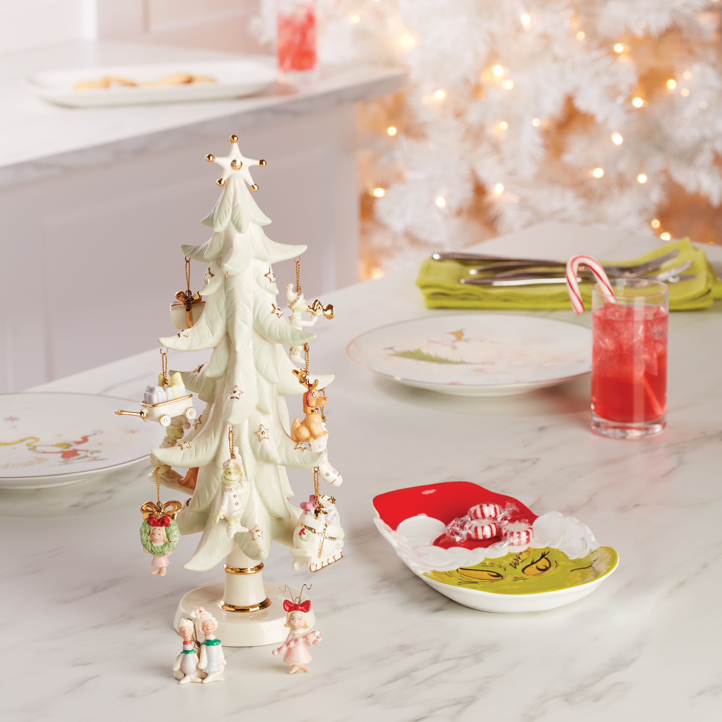 Festive Grinch Christmas Candy Dish - Holiday Treat Bowl for Parties, Decor & Gifting - Perfect for Xmas Desserts, Snacks & Home Decor