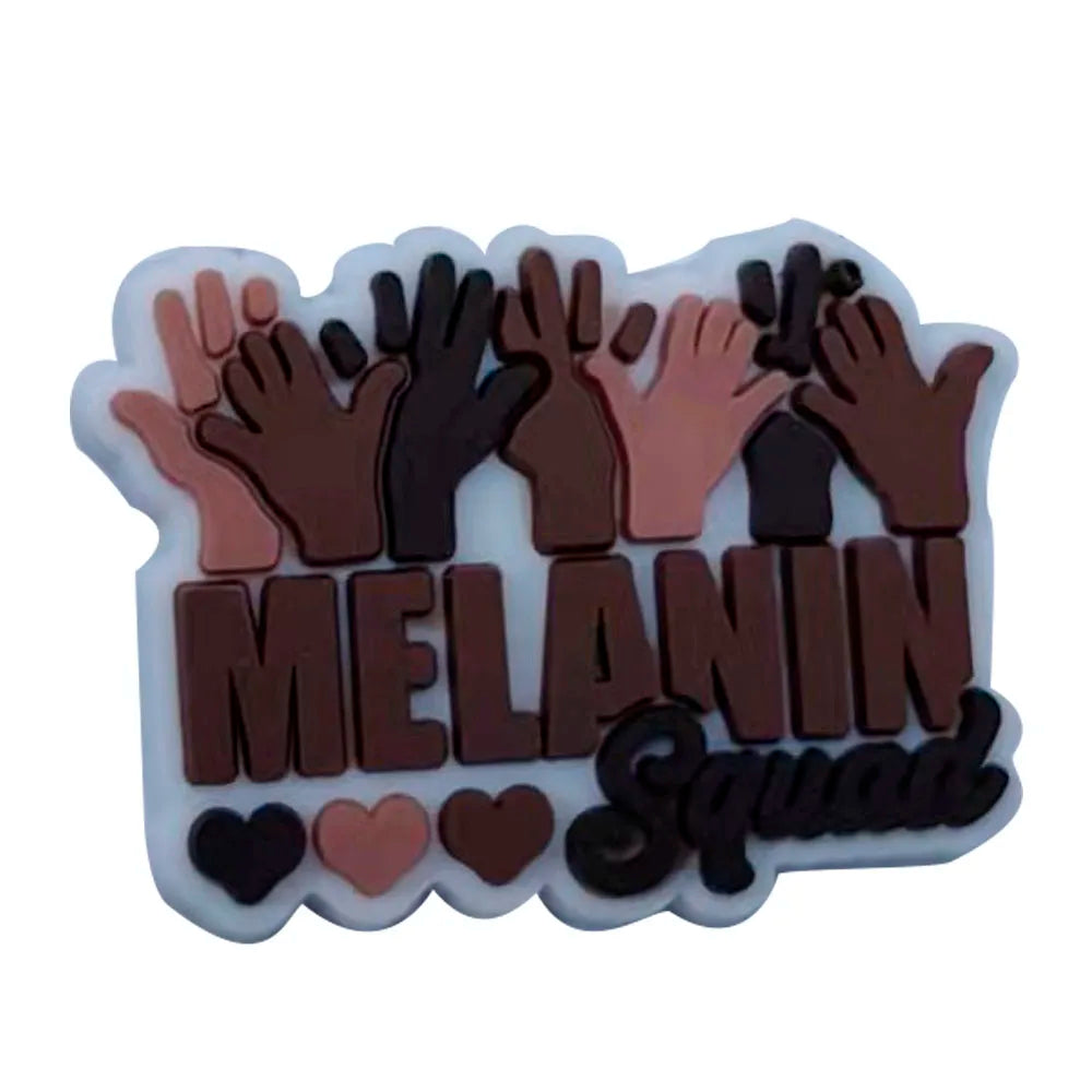 1PCS PVC Cute Cartoon Shoe Charms - Melanin Black Girl Boss Buckle Clog Ornaments - Handmade 