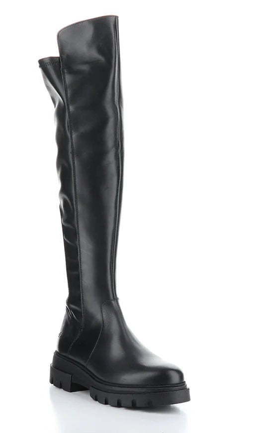 Waterproof Black Over The Knee Boots for Women - Fashionable Winter & Rain Boots for Outdoor Activities, Parties and Cosplay
