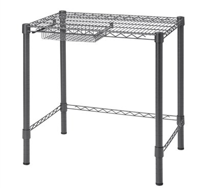 DormCo Suprima Heavy Duty Carbon Steel Desk - Compact Size Study Desk for Small Spaces - Gunmetal Gray - Perfect for Dorm Rooms, Home Offices & Studio Apartments
