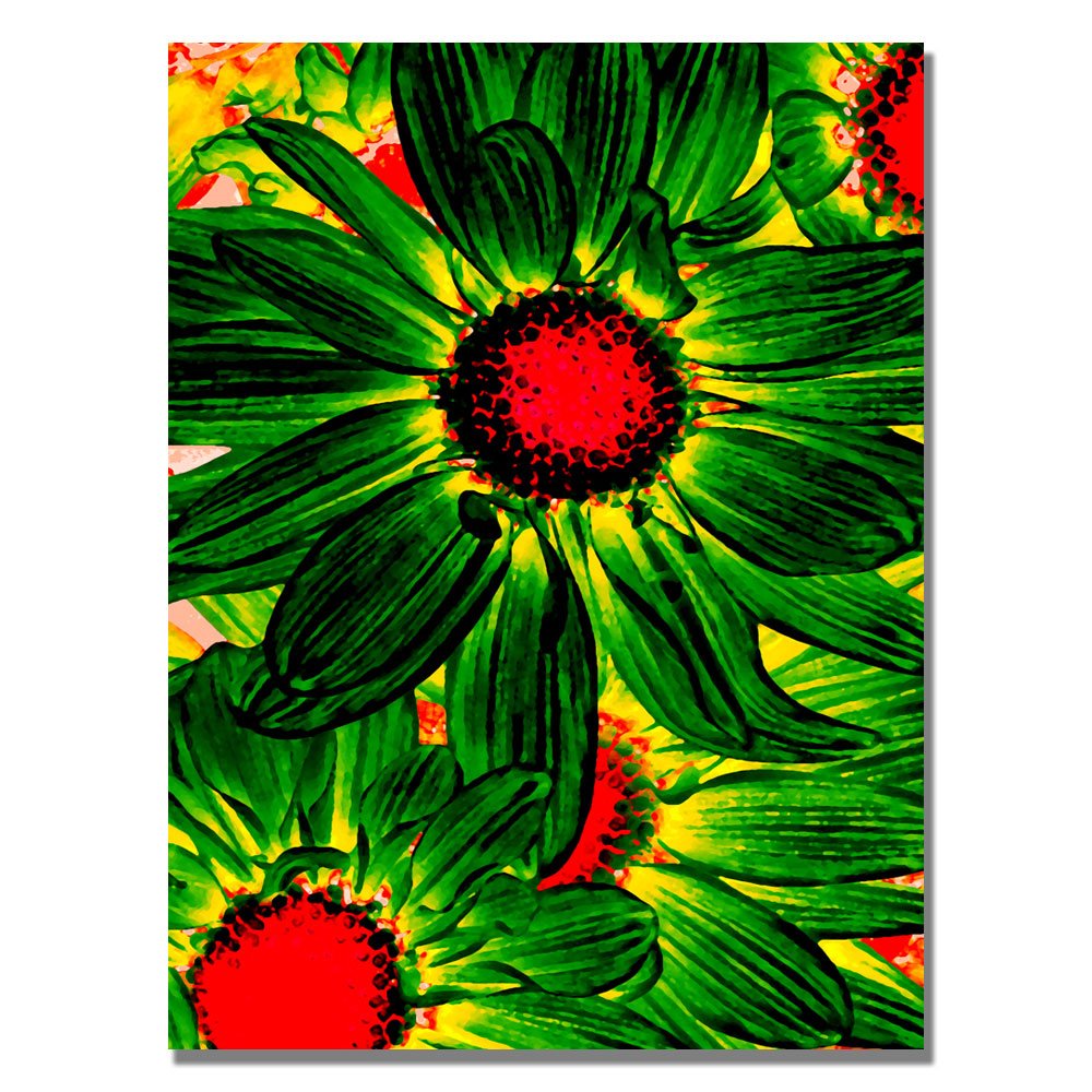 Pop Daisies XIII by Amy Vangsgard - 18x24 Inch Floral Canvas Wall Art for Living Room, Bedroom & Office Decor