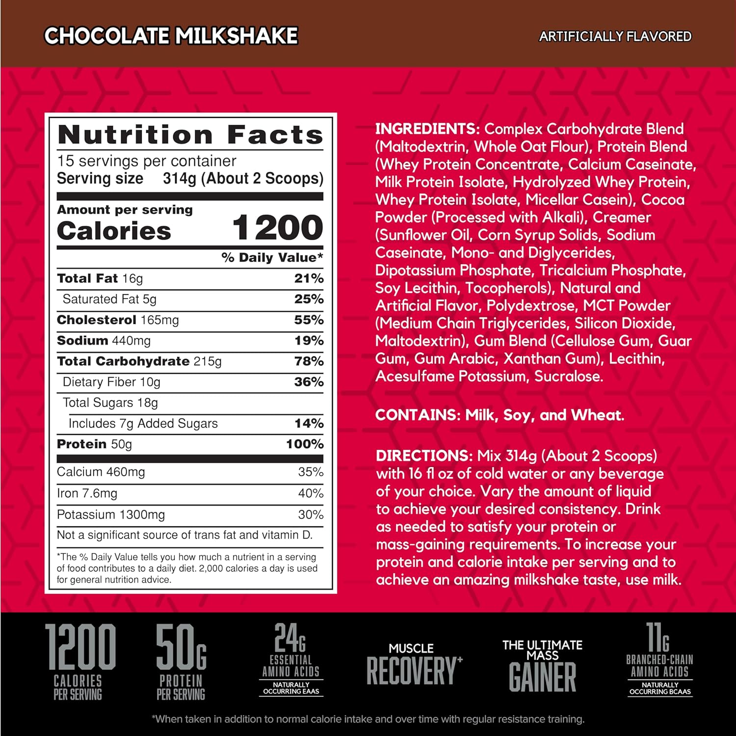 BSN True Mass 1200 Weight Gainer Protein Powder - 5.82 lb Chocolate Flavor for Muscle Growth & Recovery - Perfect for Post-Workout, Bulking & Fitness Enthusiasts