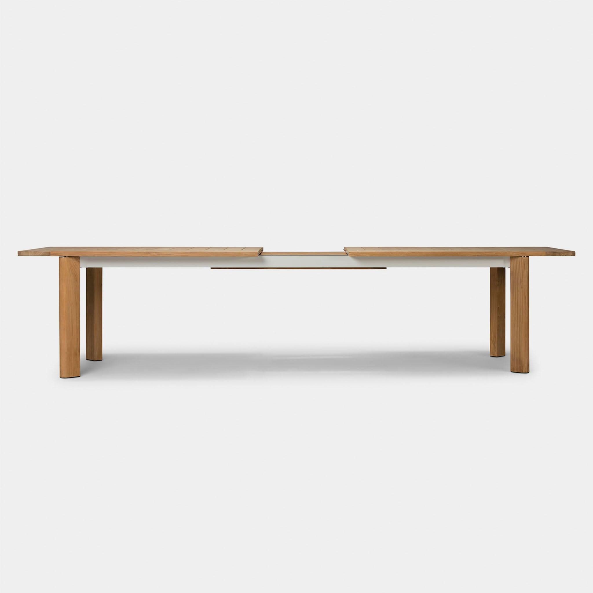 Byron Teak Extension Dining Table - Solid Wood Expandable Table for 6-10 People - Perfect for Family Gatherings & Dinner Parties