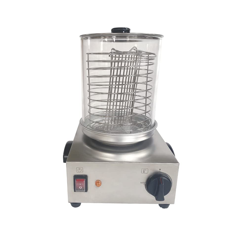 Commercial Hot Dog Warmer & Bun Toaster with Temperature Control - 110V Electric Sausage Grilling Machine for Restaurants, Food Trucks & Catering Events - Perfect for Fast Food Service, Concessions & Outdoor Cooking