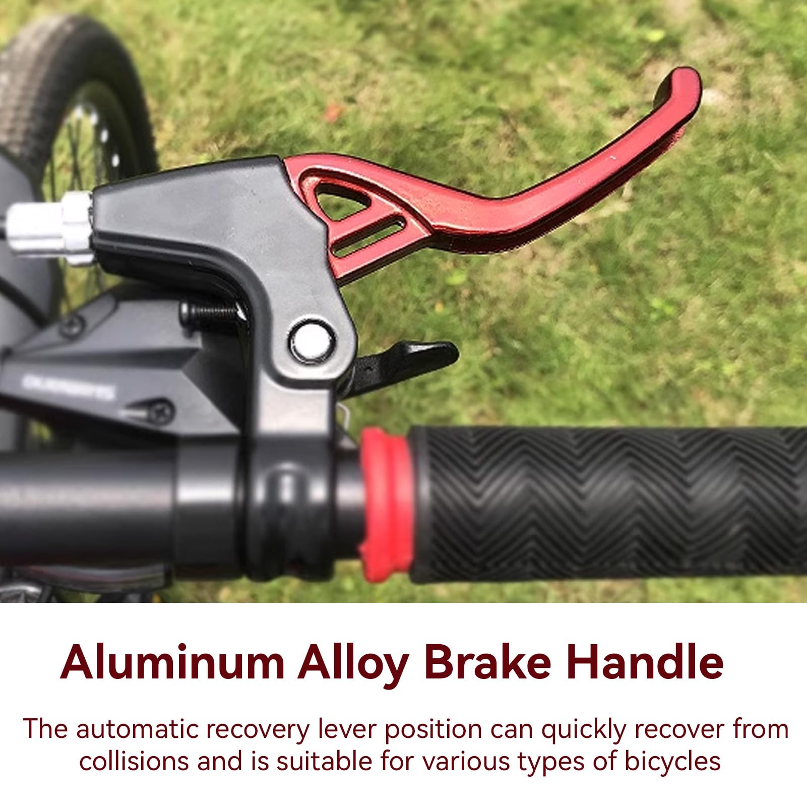Universal Aluminum Alloy Bike Brake Levers - 1 Pair V-Brake Handles for Mountain, Road, BMX Bikes (2.2cm Diameter, Red) | Durable Braking System for Commuting, Trail Riding & Urban Cycling