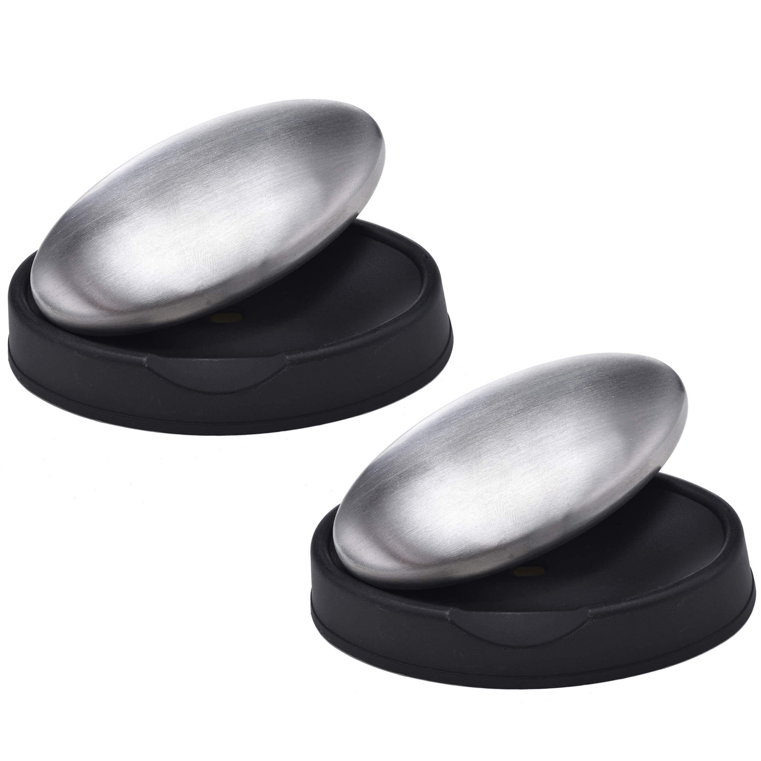 DOMG 2 Pack Stainless Steel Soap Bar - Magic Odor Eliminator for Hands | Removes Onion, Fish & Garlic Smells | Kitchen & Outdoor Use for Cooking, Camping & Fishing