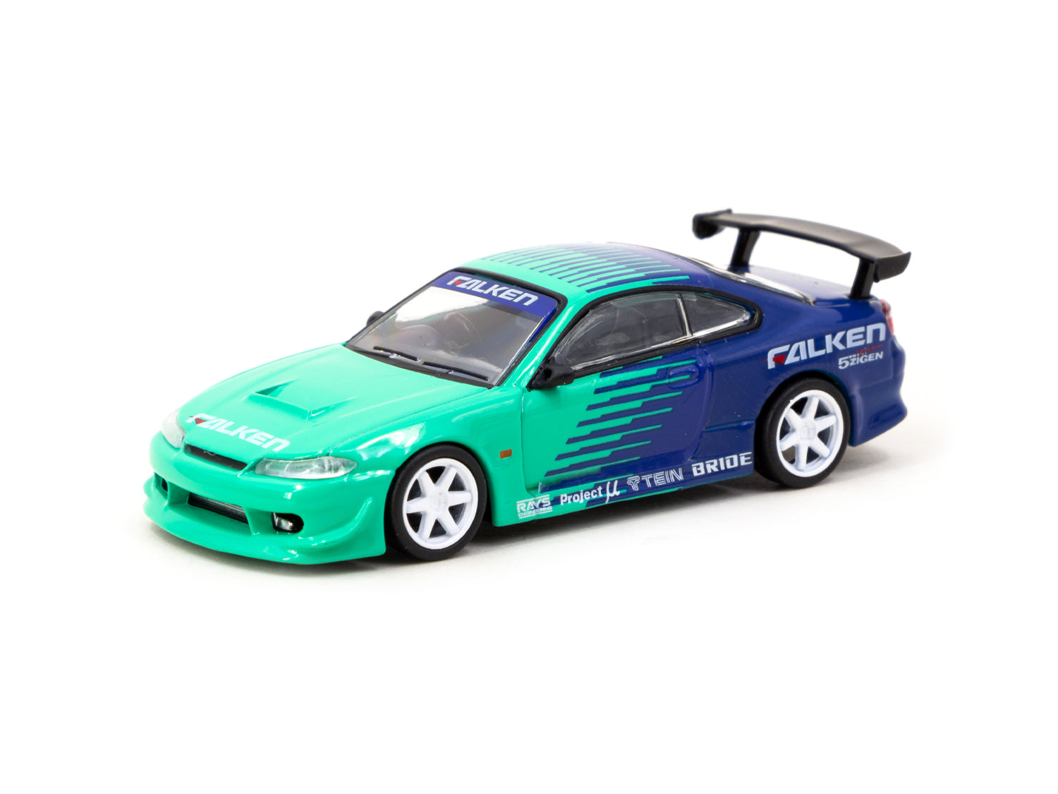 Tarmac Works VERTEX Nissan Silvia (S15) FALKEN GLOBAL64 Diecast Model Car - 1:64 Scale Collectible for Racing Enthusiasts & Car Display Collections