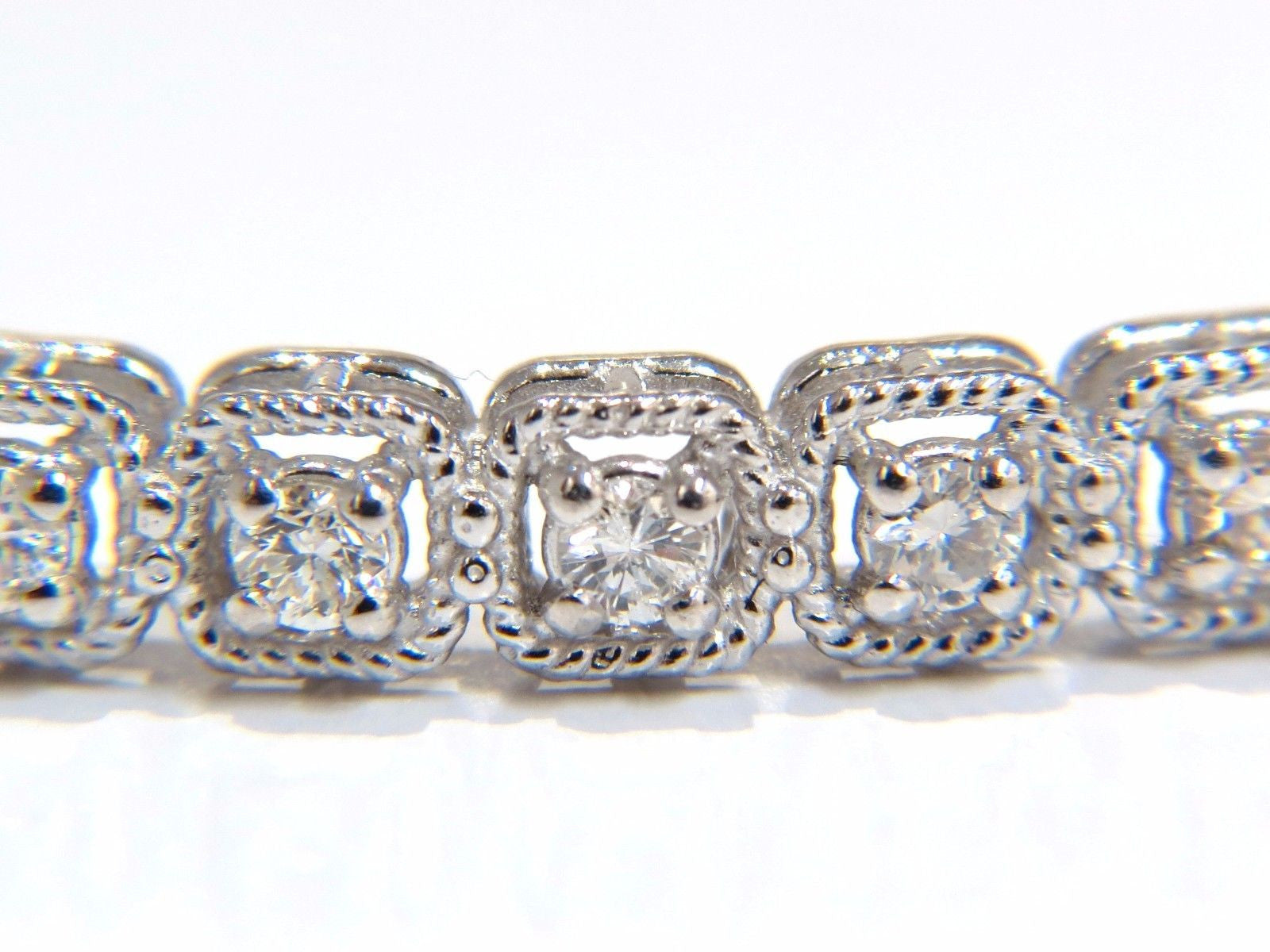 0.90CT Square Rope Twist Encrusted Natural Diamond Bangle Bracelet in 14K Gold - Perfect for Weddings, Anniversaries & Special Occasions