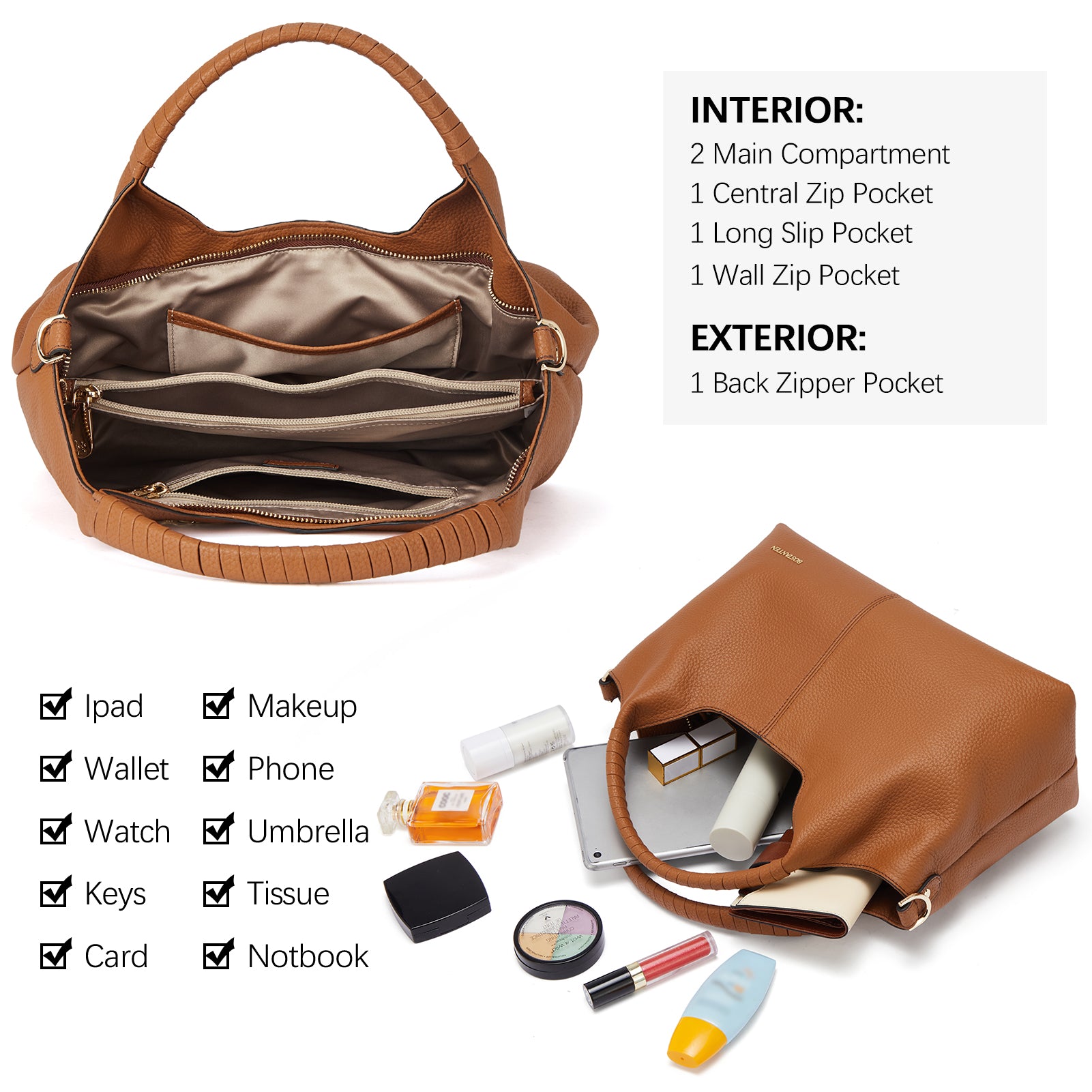 Genuine Leather Satchel Tote Bag for Women - Premium Handmade Crossbody Purse with Adjustable Strap - Perfect for Work, Travel & Everyday Use