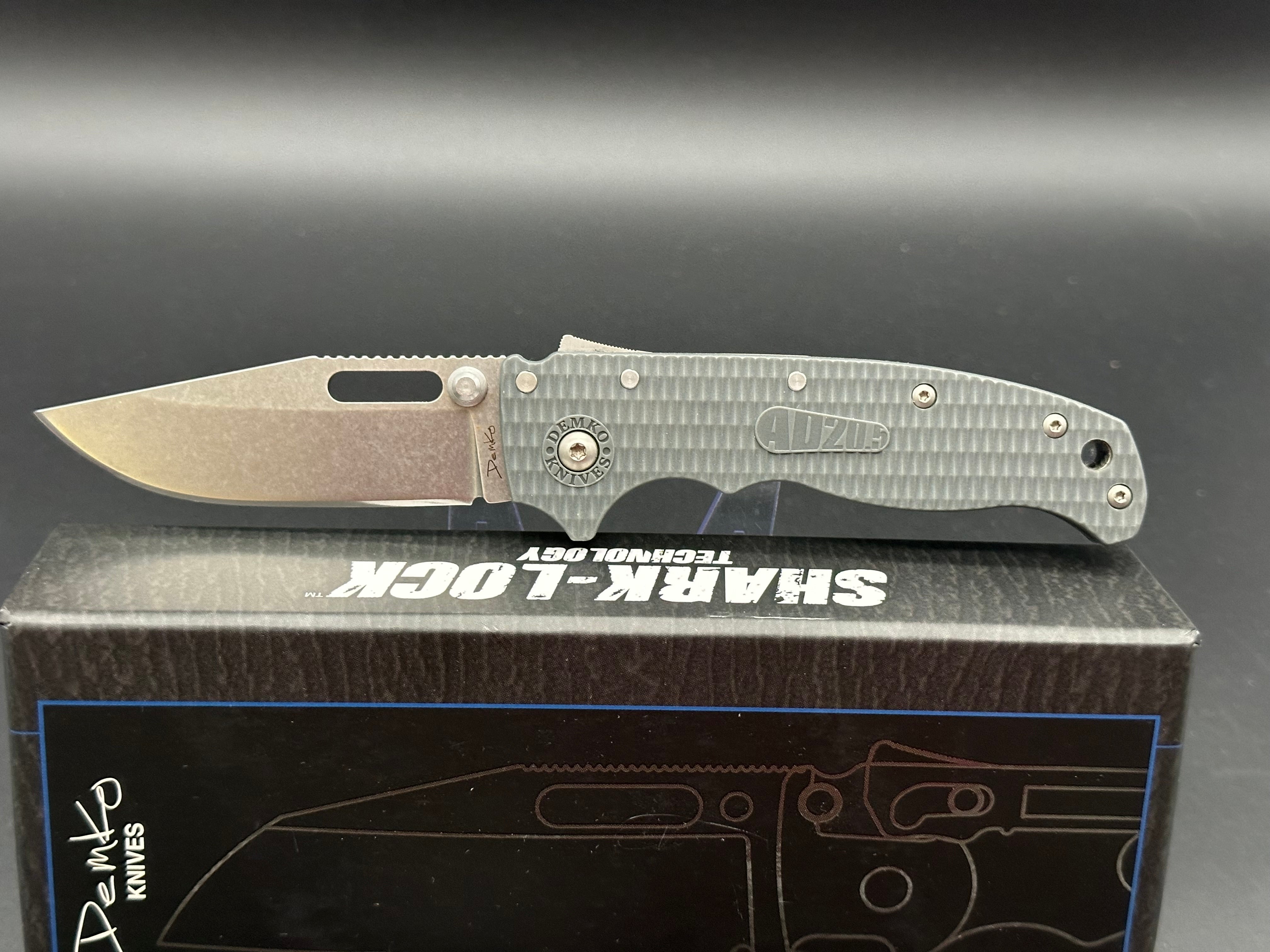 Demko AD 20.5 Folding Knife - Grey Grivory Handle with AUS10A Blade | EDC, Outdoor Camping & Survival Tool