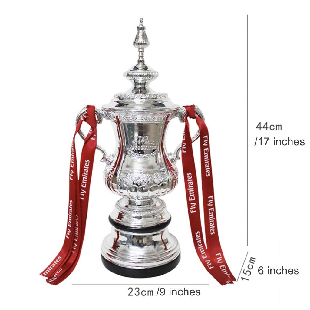 BOFANGSM 44cm Height FA Trophy - Premium Soccer Football Trophy with Ribbons for Awards, Souvenirs, and Fan Collections - Perfect for Football Matches, Tournaments, and Sports Decor