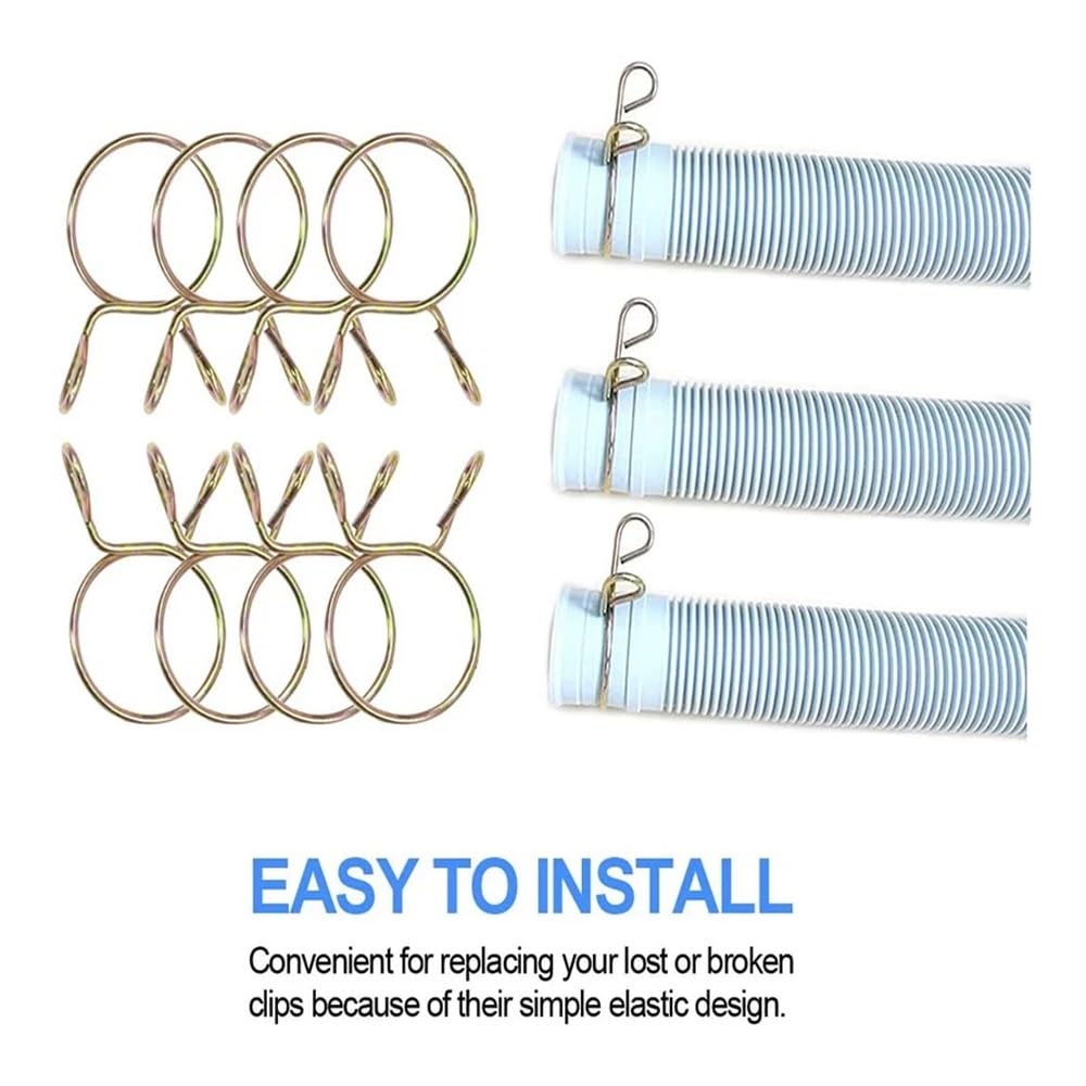 RWRAPS 10Pcs Fuel Line Hose Clamps - 5-31MM Spring Clips for Water Pipe, Air Tubing, Pocket Hole - Durable Hose Clamp Set (20MM Included) - Perfect for Automotive, Plumbing, and DIY Projects