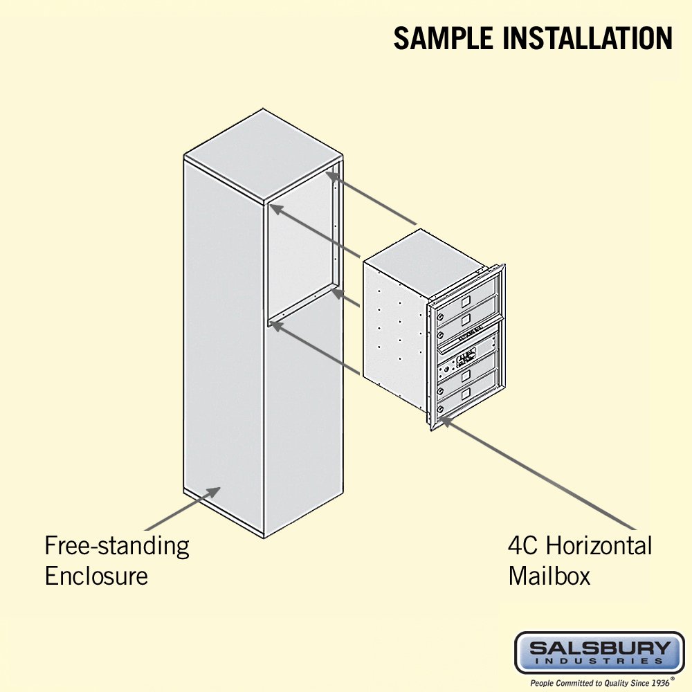 Salsbury Industries 3906S-04ZFU Free Standing Horizontal 4C Mailbox in Bronze - Durable Outdoor Mailbox for Homes, Offices & Apartments