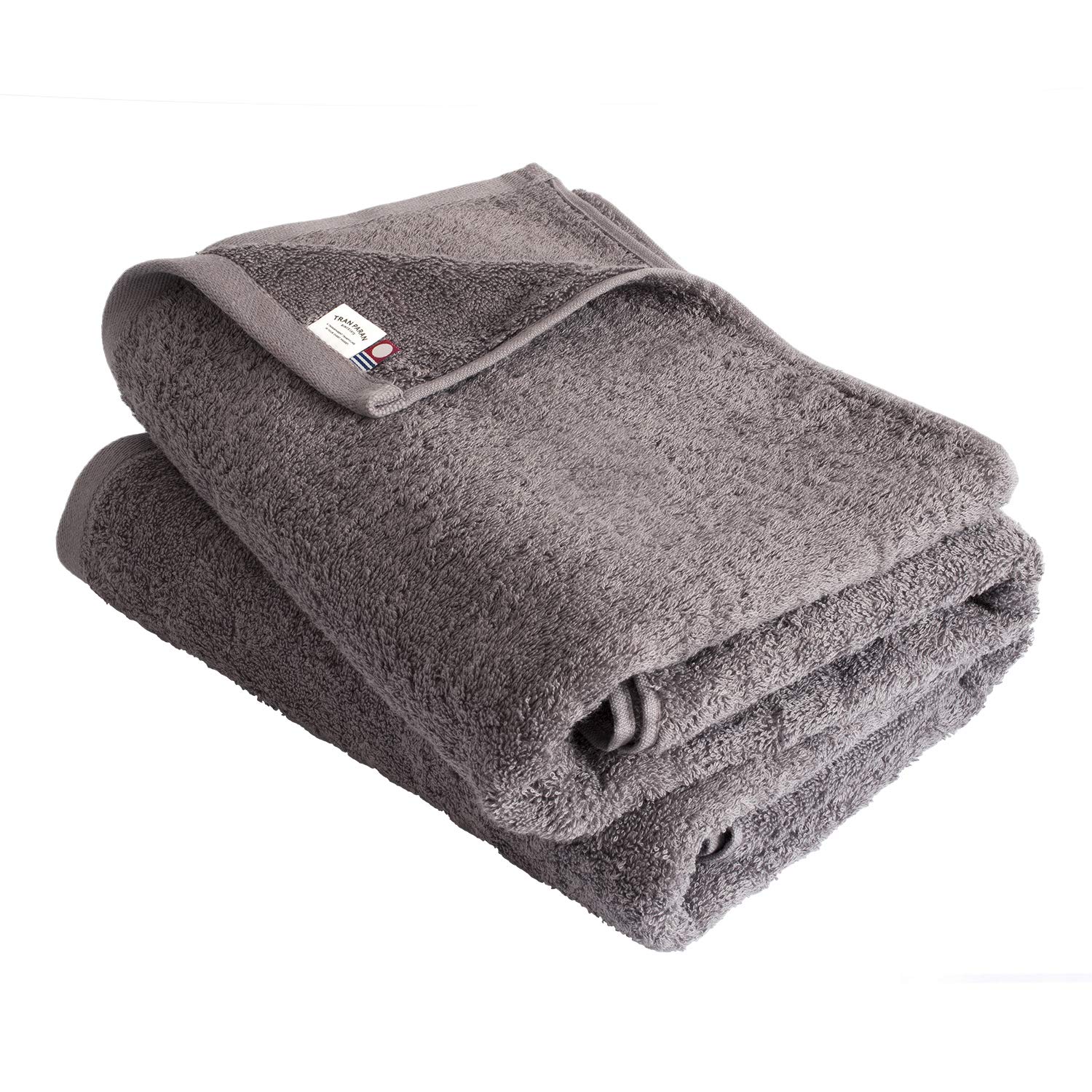 Premium Japanese Imabari Bath Towel Set of 2 - Ultra Soft & Absorbent Luxury Brown Towels for Spa, Bathroom & Hotel Use