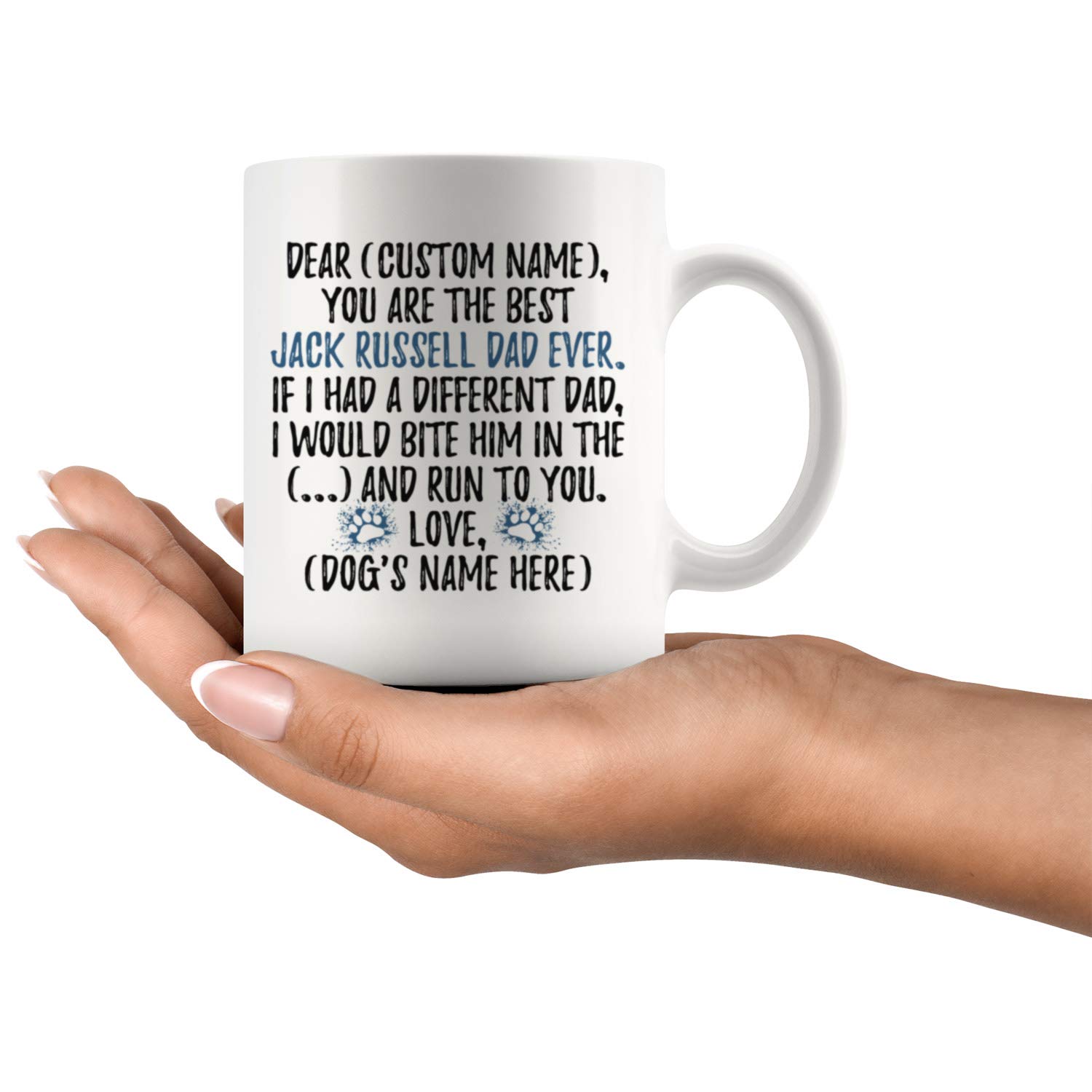 Personalized Jack Russell Terrier Dog Dad Coffee Mug - 11oz Ceramic Cup for Dog Lovers, Fathers Day Gift, Pet Owner Gift - Perfect for Morning Coffee, Office Use & Dog Themed Gifts