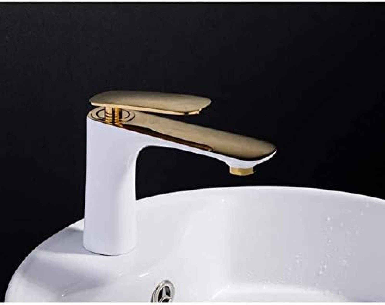 CRJUS Solid Brass Single Handle Kitchen Sink Faucet - White Hot and Cold Water Mixer Tap for Bathroom & Basin - Durable & Stylish for Modern Homes