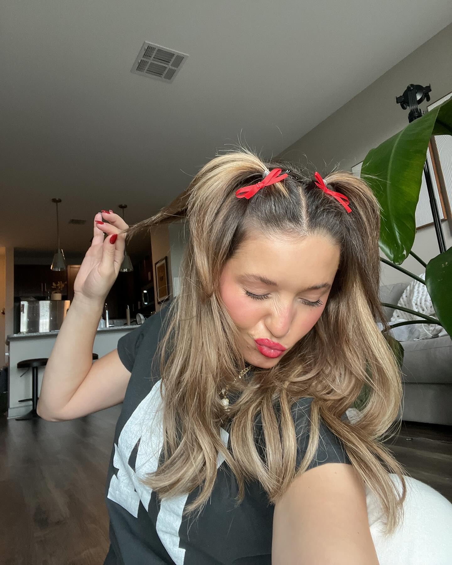 Ayesha Red Coquette Bows Clips - 10PCS Mini Hair Ribbons & Claw Clips for Women, Girls, Toddlers - Perfect for Thick or Fine Hair, School, Parties & Everyday Styling